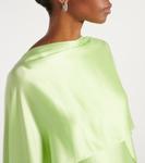 Атласное платье с накидкой Roksanda, Lime - фото 4