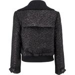 Self-portrait Металлизированная куртка-бомбер на молнии, Black - фото 4