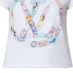 Футболка Louis Vuitton с принтом в виде штампов и круглого логотипа, белая - фото 7