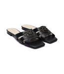 Тапочки кожаные Pinko Marli 09, черный - фото 3