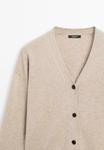 Кардиган Massimo Dutti V-NECK BUTTONED KNIT, Light Brown - фото 8
