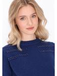Женский свитер темно-синего цвета myMo - фото 5
