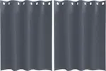 Плотные шторы с кольцами, 2 шт., антрацит, 140 x 140 см vidaXL - фото