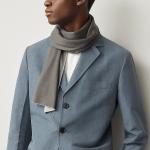 HERMES Вязаный шарф унисекс серый, Gray - фото 3