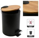 Бак с педалью adonis 3l matt black 3 l Spirella, черный - фото 2