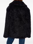 Stella McCartney однобортная шуба из шерпы, черный - фото 4