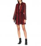 Мини-платье из шелка с принтом Amiri, бордовый - фото 2