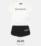 Шорты из хлопкового джерси с логотипом Balmain, черный - фото 2