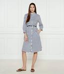 Платье-рубашка женскле Joop! Dominique в полоску с поясом, бело-синий - фото