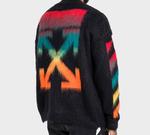 Свитер мужской Off-White с вышивкой, черный / красный - фото 6