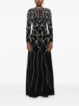 Декорированное платье макси Dina Melwani, черный - фото 2