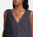 Мини-платье из хлопкового твила Monili Brunello Cucinelli, Blu - фото 4