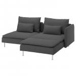 2-местный диван SÖDERHAMN IKEA, цвет with chaise longue with armrest/tallmyra medium grey - фото