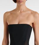 Облегающее корсетное платье без бретелей Alex Perry, черный - фото 4