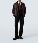 Кожаная куртка-бомбер Saint Laurent, Brun Sepia - фото 2