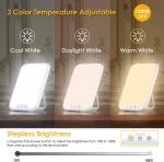 Лампа дневного света, лампа 10 000 люкс с функцией памяти, 4 таймера, лампа солнечного света без УФ-излучения с сенсорным управлением, бесступенчатое затемнение, складной держатель LAMON - фото 2