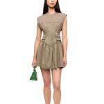 Мини-платье с принтом в горошек GANNI, Tiger'S Eye Stone - фото 4