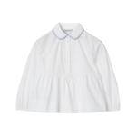 Burberry Kids Хлопковая блузка с баской, белый - фото