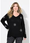 Джемпер MIAMODA 3D BLÜTEN, SEITENSCHLITZE, Black - фото