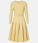 Платье миди из плиссированного крепа Oscar de la Renta, Chamomile - фото