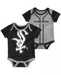Комплект из 2-х боди для мальчиков и девочек черного и серого цвета Chicago White Sox Double Outerstuff - фото