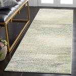 Ковер SAFAVIEH, 77 x 671 см, Adirondack Collection, Ivory & Sage, современный абстрактный дизайн, не линяет и прост в уходе, идеален для помещений с высокой проходимостью в гостиной, спальне, столовой (ADR112W-222) - фото