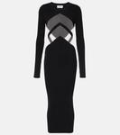 Платье миди из джерси с вставками Jean Paul Gaultier, черный - фото