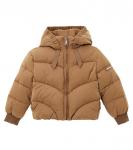 Стеганая пуховая куртка Monnalisa, Marrone Scuro - фото