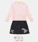 Хлопковый свитер со стрелками Off-White Kids, розовый - фото 2