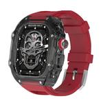 Футболка с совместимостью ремешка Apple, силиконовый материал Vobafe, прозрачный оранжевый + оранжевый ремешок - фото 10