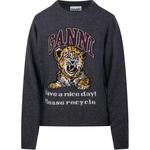 Графитовый свитер с тигром GANNI, серый - фото