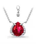 Ожерелье с выращенными в лаборатории рубинами и кубическими цирконами Giani Bernini, ruby - фото