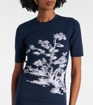 Жаккардовый топ Erdem, Cyanotype Etching Navy - фото 5