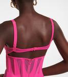 Мини-платье-бюстье со вставками Mugler, Hot Pink - фото 6