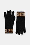 Перчатки из смесовой шерсти Moschino, черный - фото