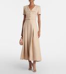 Платье макси из букле с поясом Roland Mouret, Dark Cream - фото 2