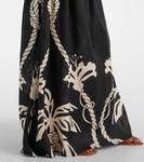 Печатное льняное платье макси Johanna Ortiz, Tropical Catch Ecru-Black - фото 5