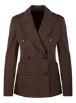 Клетчатый двубортный пиджак Max Mara, коричневый - фото