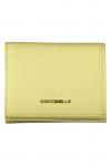 Женский кошелек Coccinelle кожаный с 2 отделениями и логотипом, желто-зеленый - фото