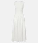 Хлопковое джерси миди-платье Toteme, Off-White - фото