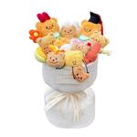 DUOMIAOYOU Кремовый мишка с букетом кукла - фото 7