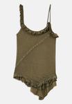 Топ Ioannes RUFFLE TOP, Dark Olive/Olive - фото 6