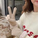 Женские вязаные перчатки из полиэстера Warrior бежевые - фото 4