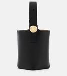 Кожаная сумка-ведро pebble mini Loewe, черный - фото