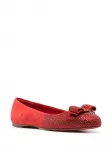 Балетки со стразами Ferragamo, красный - фото 2