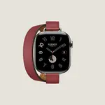 HERMES Часы Strap Apple Compatibility Cowhide Leather Material, Garnet Red - фото 3