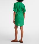 Стелла льняное мини-платье Velvet, Emerald - фото 3