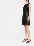 Michael Michael Kors платье мини из искусственной кожи, черный - фото 3
