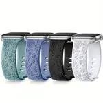 Vobafe Часы Strap All Compatibility Silicone Material, White|Sunflower embossed double snap fastening - фото 5