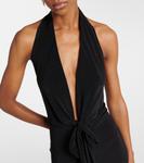 Мини-платье-халтер с завязками Norma Kamali, черный - фото 4